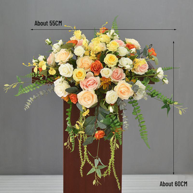 Luxury Business Podium Stand with Artificial Flower Decoration: Perfect for Speeches or Kindergarten Events