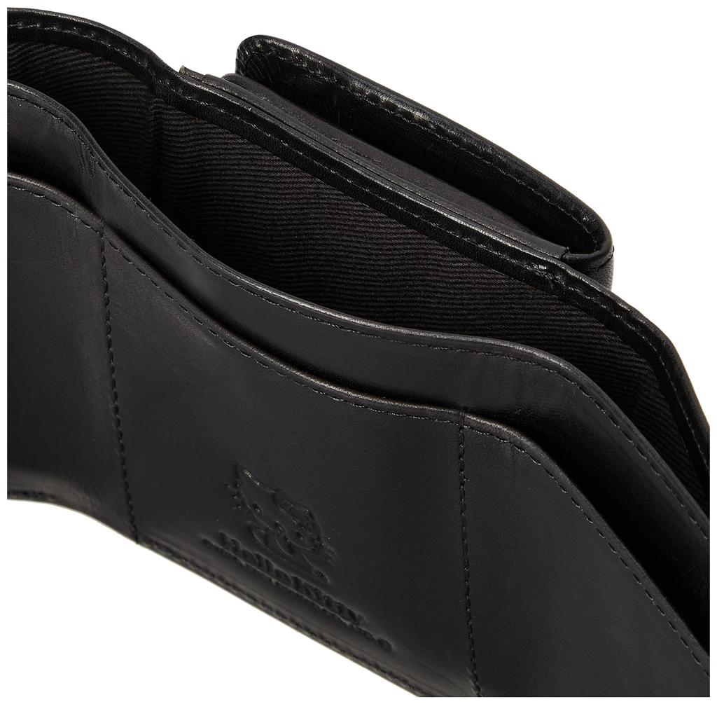 Ribbon Motif Trifold Coin Case Mini Wallet Genuine Leather Cowhide Compact Card Case Nadaya Sanrio HELLO KITTY Sanrio [Hello Kitty] & No.87061 (Black)