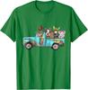 Farm Animals in Vintage Pickup Truck Graphic Tee Cotton Casual Crew Neck T-Shirt for Daily Wear