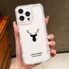 Простой противоударный чехол из мягкого силикона с принтом оленя для iPhone 16E 16 Pro 15 Pro Max 14 13 12 11, прозрачный чехол для телефона с ромбовидной рамкой, защита от падений