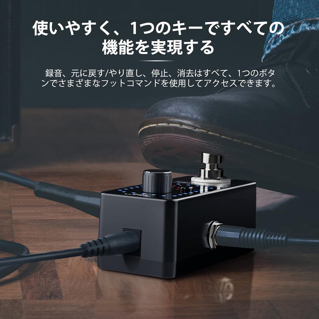 Педаль эффектов Looper с 9 петлями, тюнером, гитарными эффектами, 40 минут неограниченного наложения, электрогитара, бас, педаль USB 9 В, функция адаптера питания,