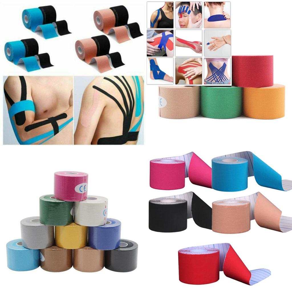 Прочная кинезиологическая лента для эффективной поддержки при мышечных растяжениях и травмах в спорте и физиотерапии