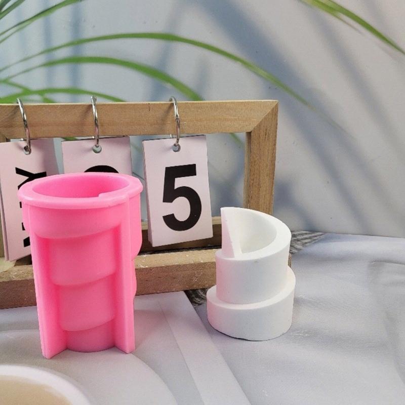 Silicone Crafting Mold Geometric Candle Holder Moulds Silicone Candle Stand Molds Silicone Texture Hand-Making Molds