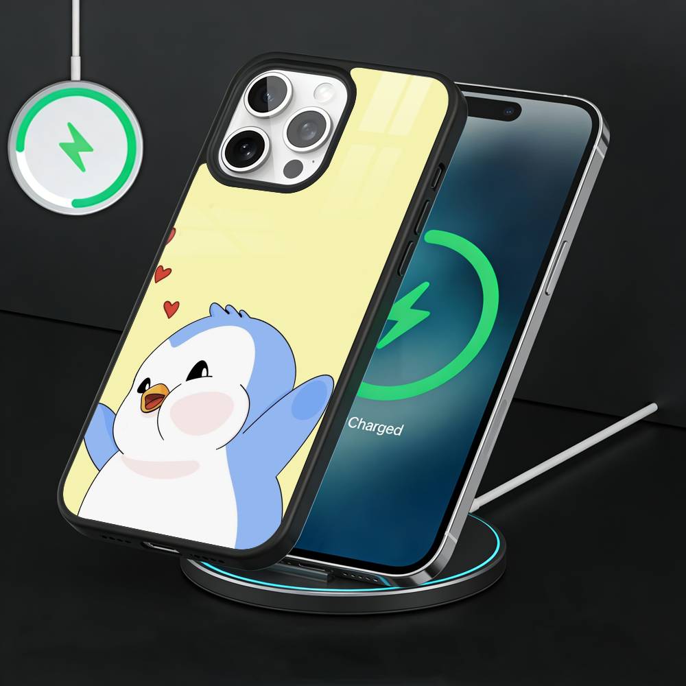 Cute Pudgy Penguin Phone Case For iPhone17,16,15,14,13 Plus,Pro Max Magnetic For Magsafe Wireless Charging