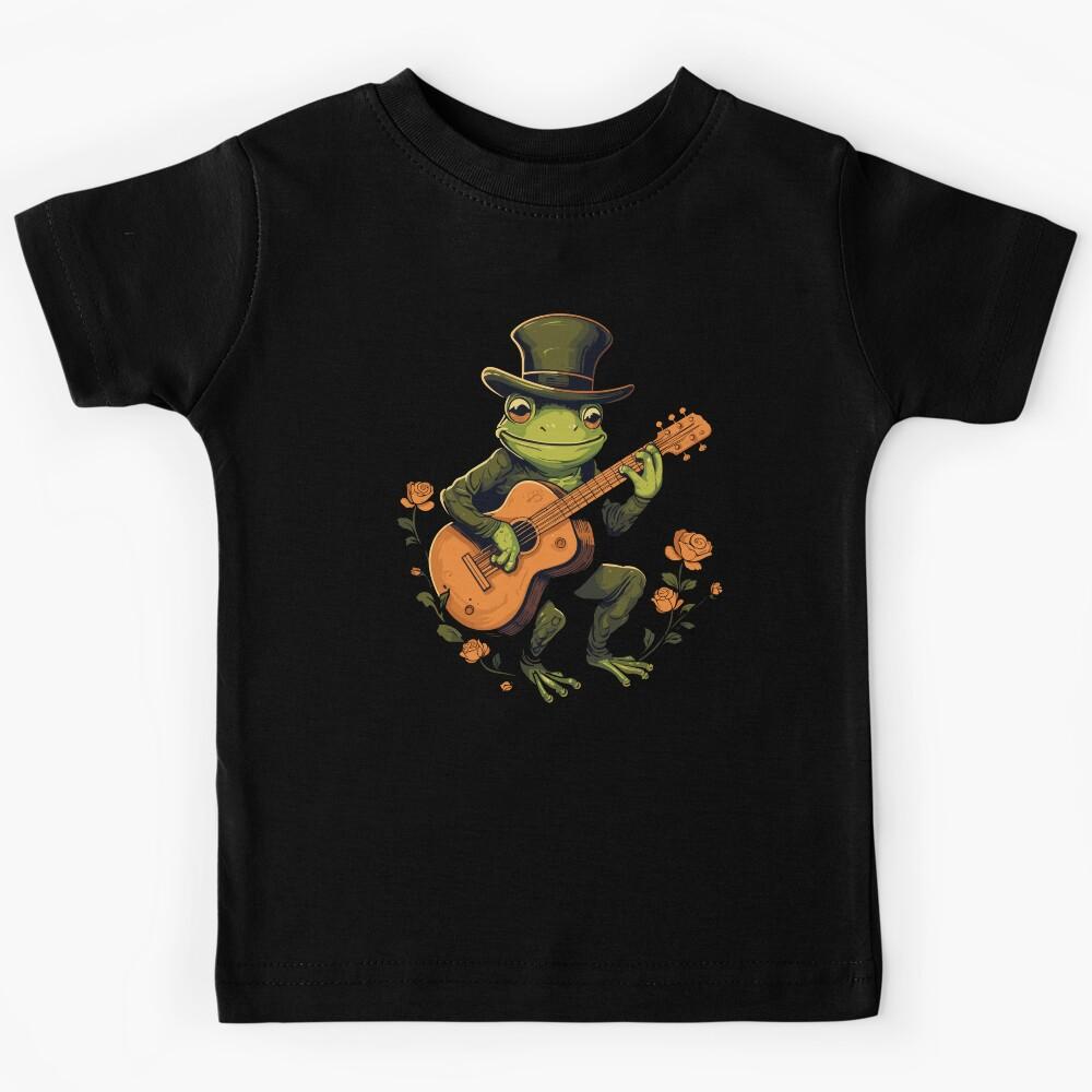 Green Frog Plays Guitar St Patrick's Styled Kids T-Shirt