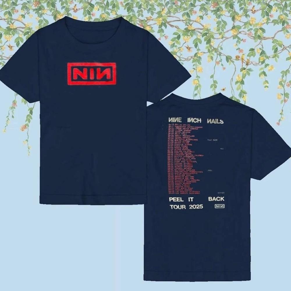 Nine Inch Nails Peel It Back Tour 2025 Концерт NIN Подарки для фанатов Унисекс Футболка
