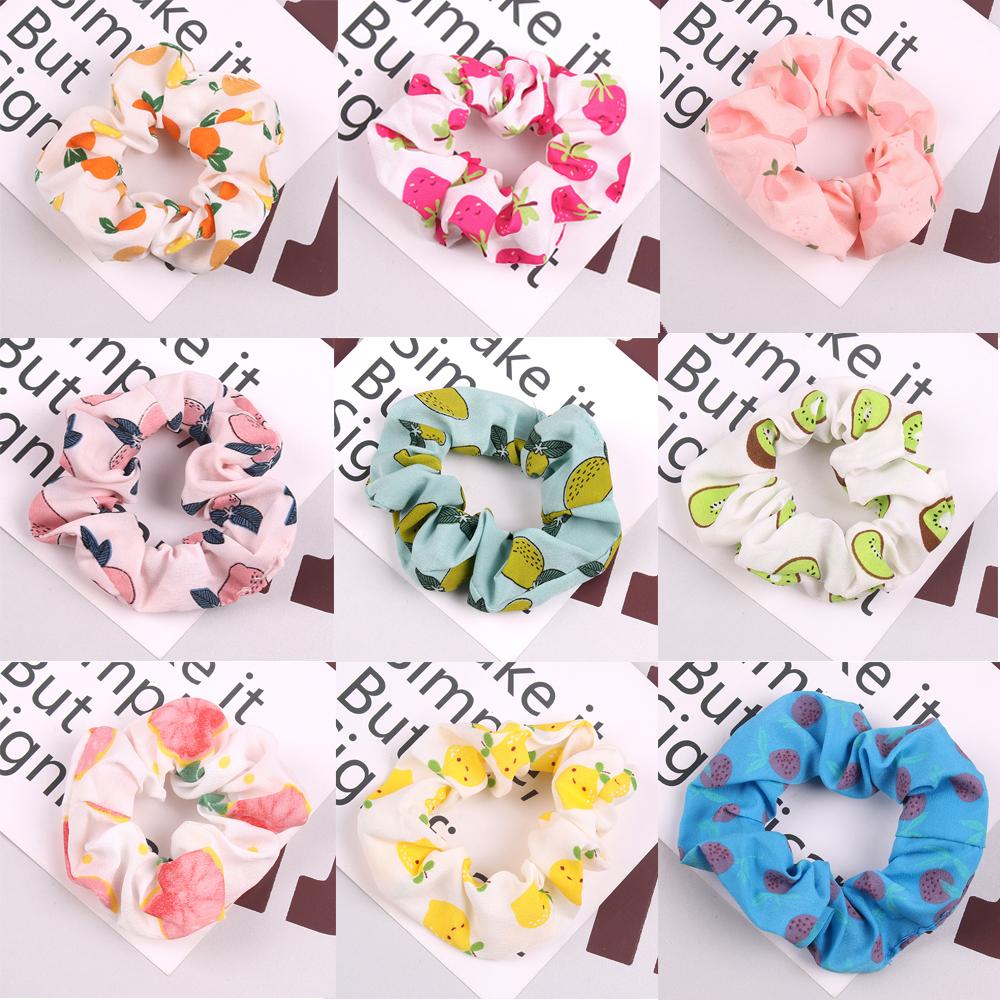 9/17 шт. оптовая продажа фруктовый принт женские французские эластичные резинки для волос для женщин резинки для волос резинка для волос веревки аксессуары