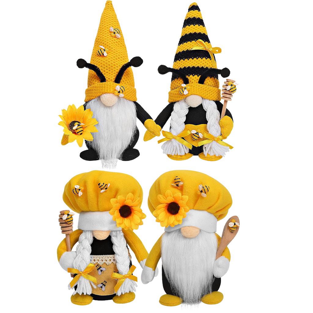 Bees Gnome Soft Plush Toy Handmade Spring Bees Elves Decoration Festive Gifts