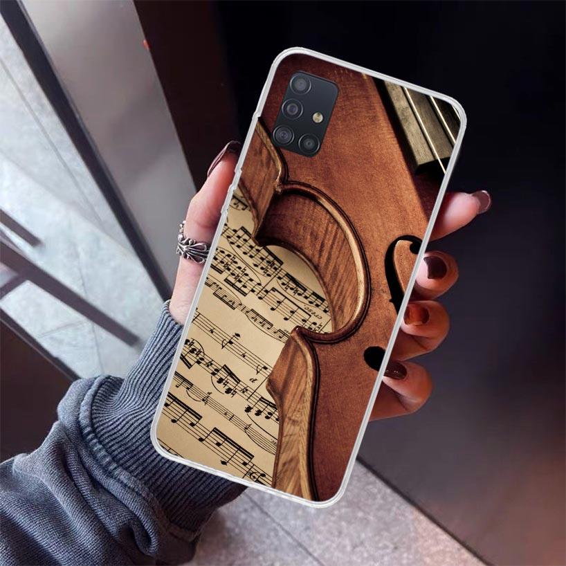 Music Violin Phone Case For Samsung Galaxy A52 A51 A50S A32 A22 A12 A02S A72 A71 A31 A70 A30S Note 20 Ultra 10 Plus S10 Galaxy A