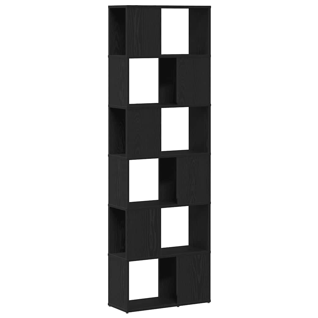 Bookshelf Room Divider Black Oak Effect 60 x 24 x 186 cm