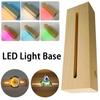 LED Wood Lighted Base Light Rectangle USB Wooden Night Lamp Base Bedroom Bedside Art Display Base DIY Light Home Decor