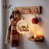 Winter Theme Party Supplies 3D Christmas Animal Faux Crystal Ball Ornament, Lighted Acrylic Hanging Decor Indoor Accents with Hedgehog Penguin Panda,