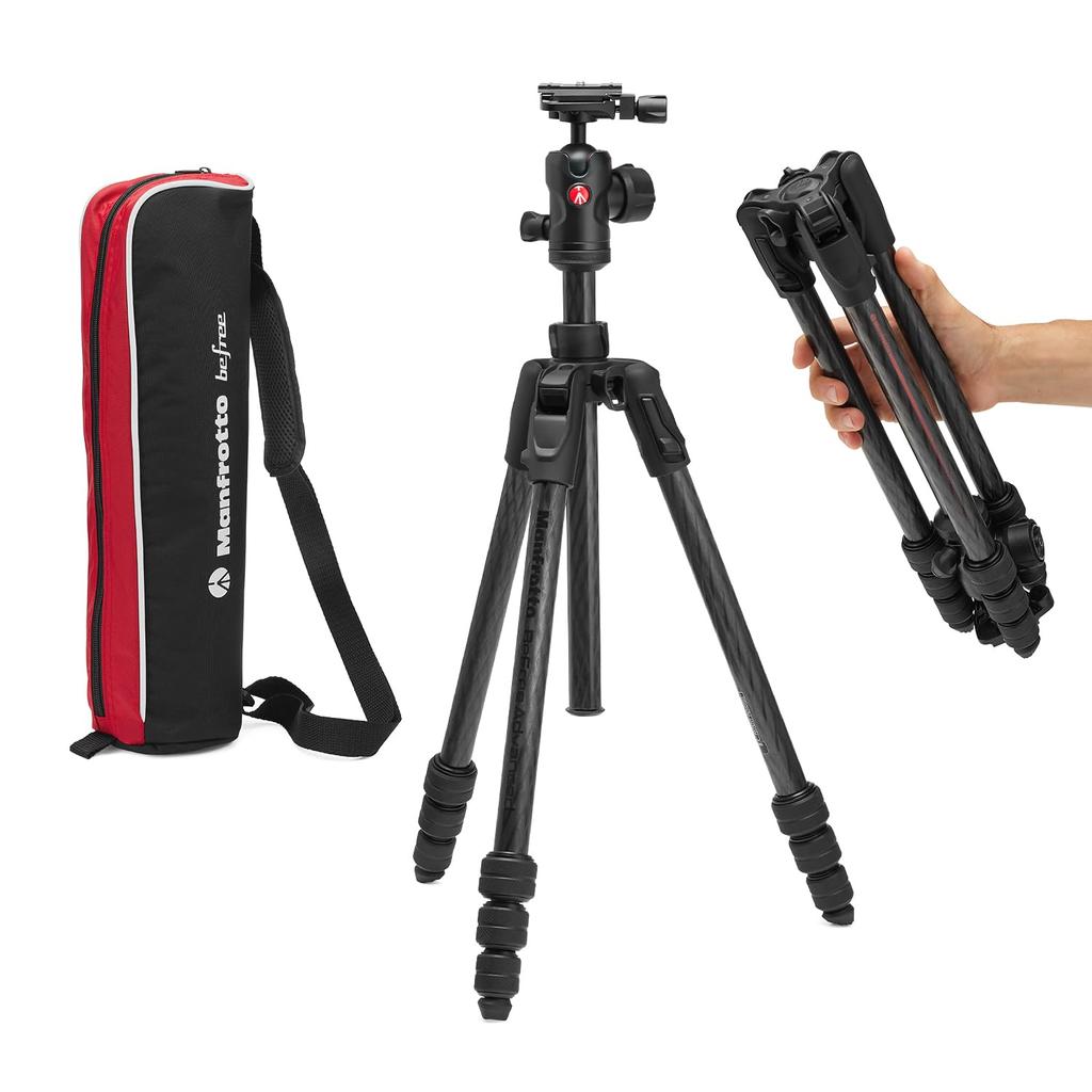 Manfrotto Befree Advanced AS Camera Tripod Twist Lock Compatible Portable Compact Travel Tripod Kit Ball Head Carbon Tripod for DSLR Mirrorless Camera
