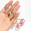Rhinestone Cherry Bag Pendant Charms Car Keyring Cute Cherry Keychain  Gift