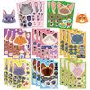 8 Cartoon Fun Cats Make A Face Collage DIY Decorative Guka Hand Account Mobile Phone Case Notebook
