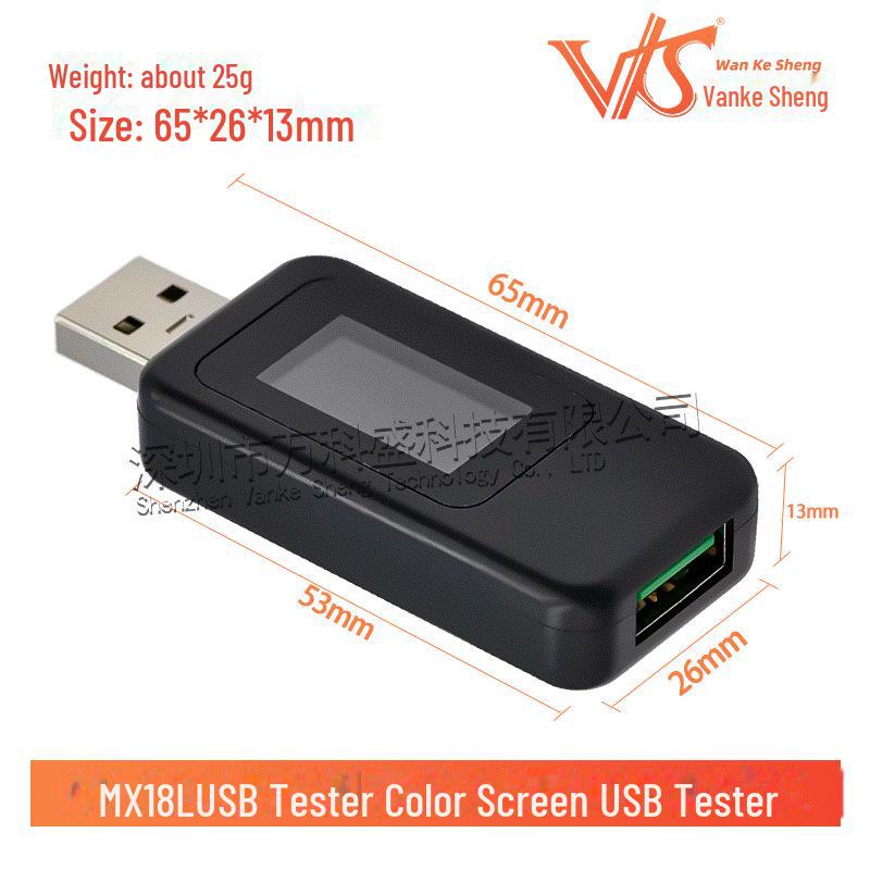 USB-тестер MX18: Детектор зарядного устройства с цветным экраном, вольтметром и амперметром