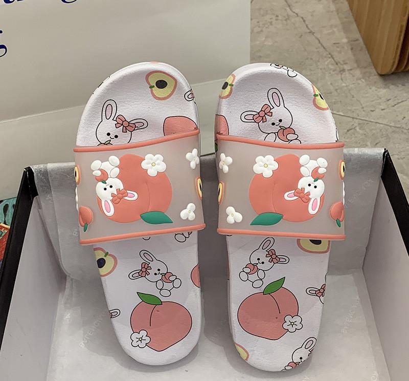 Fashion Mazefeng Brand New 2024 Women Slippers Open Toe 2cm Heels Cute Cartoon Fruit Stylish Soft Comfort Non-Slip Bathroom Summer 36-41