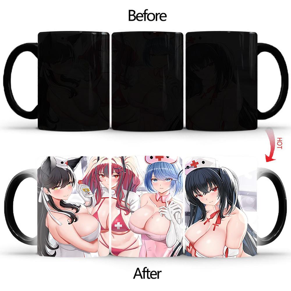 Сексуальная черная кружевная волшебная кружка BSKT-165 Чашки и кружки Керамическая чашка Кружки, меняющие цвет, обесцвечивающие кофейные кружки Аниме Персонализированные подарки