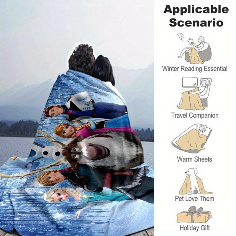 1pc. Disney Frozen Elsa Anna Olaf Sven Kristoff Prince Gift Blanket for Home Office Outdoor Travel