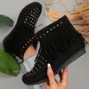 Ankle Boots for Women Short Trend Studded Cowboy Western New Rock Punk Flat Stylish Plus Size Offers Booties for Modern