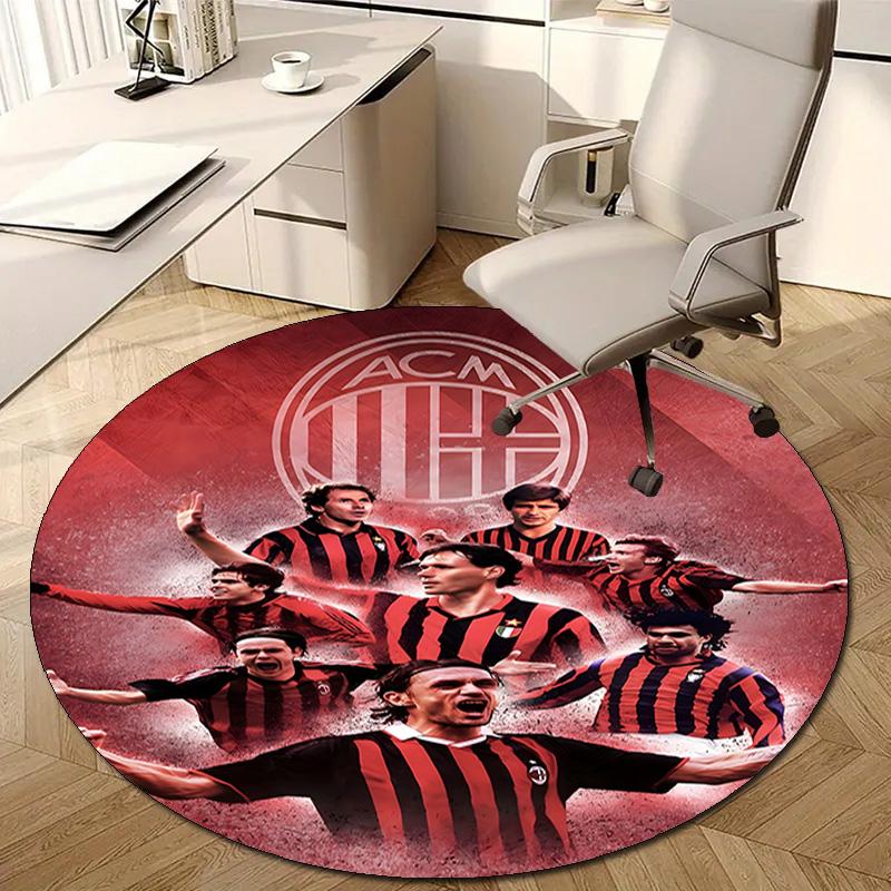 1pc A-AC Milan Print Round Carpet Chair Round Carpet Suitable for Bedroom Living Room Home Decorative Carpet