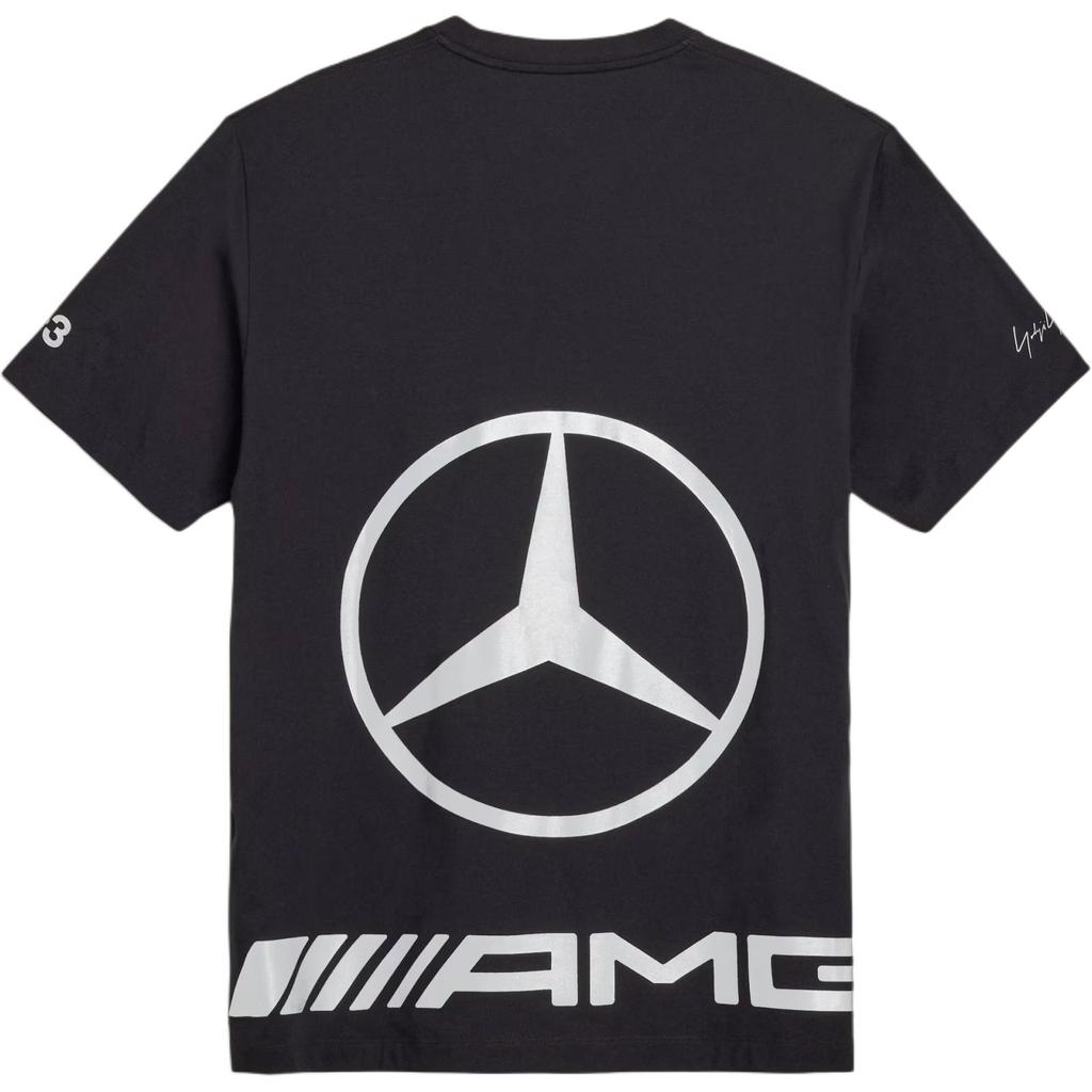 Y-3 × Yohji Yamamoto × Mercedes-AMG Petronas F1 Team Логотип Круглый вырез Свободная футболка Мужские Топы KR2374