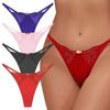 Panegy Sexy Bikini Lace Highly Size L Women's T-Back Panties, Panties, 4-Pack, Low-Rise Lingerie, Butt-Lifting, Seamless, Elastic, Comfortable,