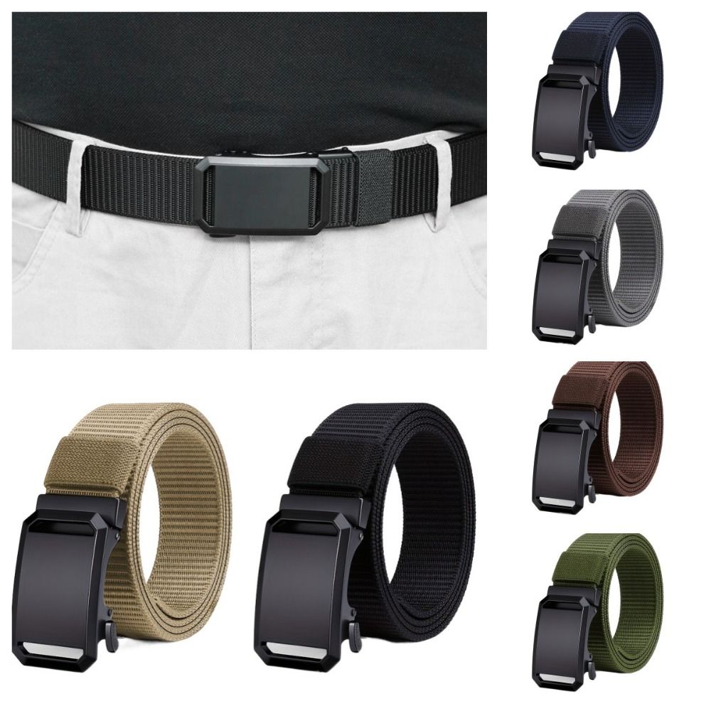 Metal Buckle Men Belt Canvas Canvas Waist Belt Retro Nylon Belt Female