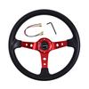 PU Material 90mm Deep Modified Sports Steering Wheel with 5mm Thickness Oxidized Bracket