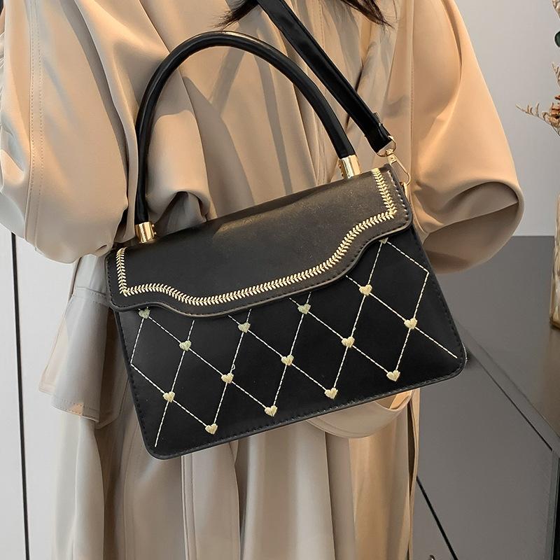 High End Textured Bag for Women New Trendy Crossbody Bag for Women Ins Diamond Embroidered Thread Single Shoulder Handbag for Women