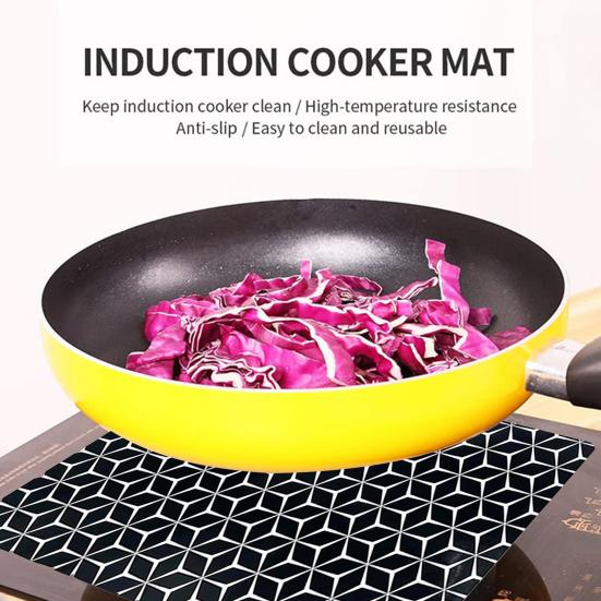 Induction Cooktop Mat High-Temperature Resistant Fireproof Waterproof Protection Induction Cooktop Protector Mat Kitchen Accessories