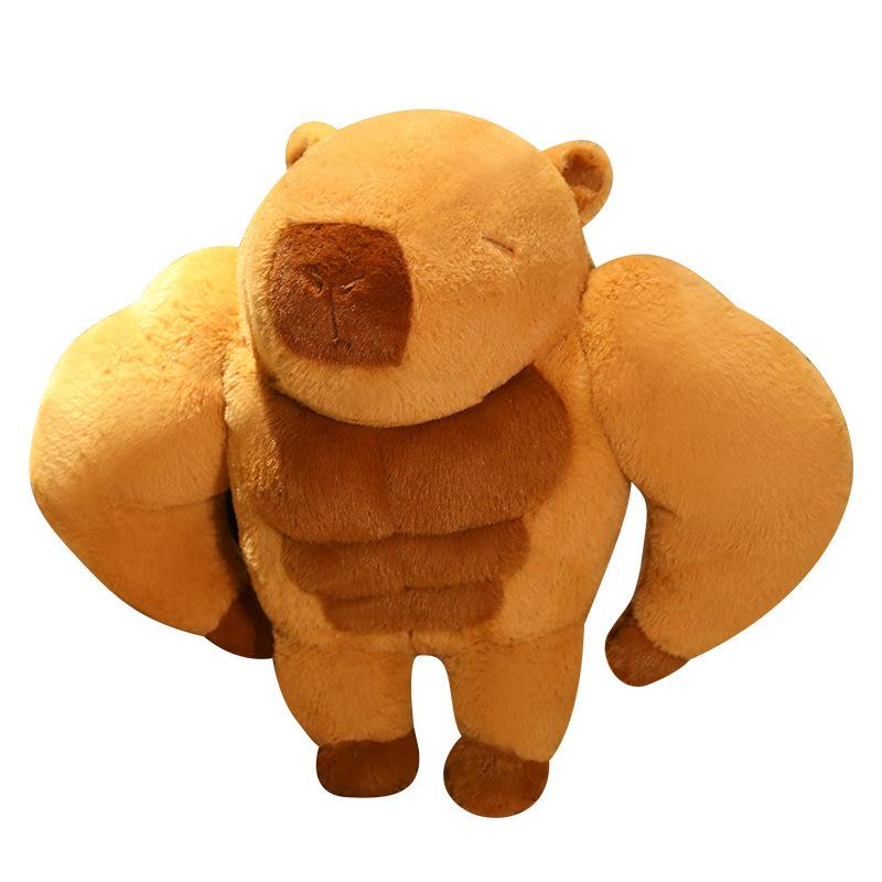 Смешная и креативная плюшевая кукла Capibala Muscle Capybara, милая песчаная скульптура, брюшная мышца, морская свинка, подушка, кукла