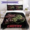 3pcs Duvet Cover Set (1*Duvet Cover + 2*Pillowcase, Without Core), Bride of Chucky Print Soft All‑Season Bedding Set, Home Bedroom Decor Gift