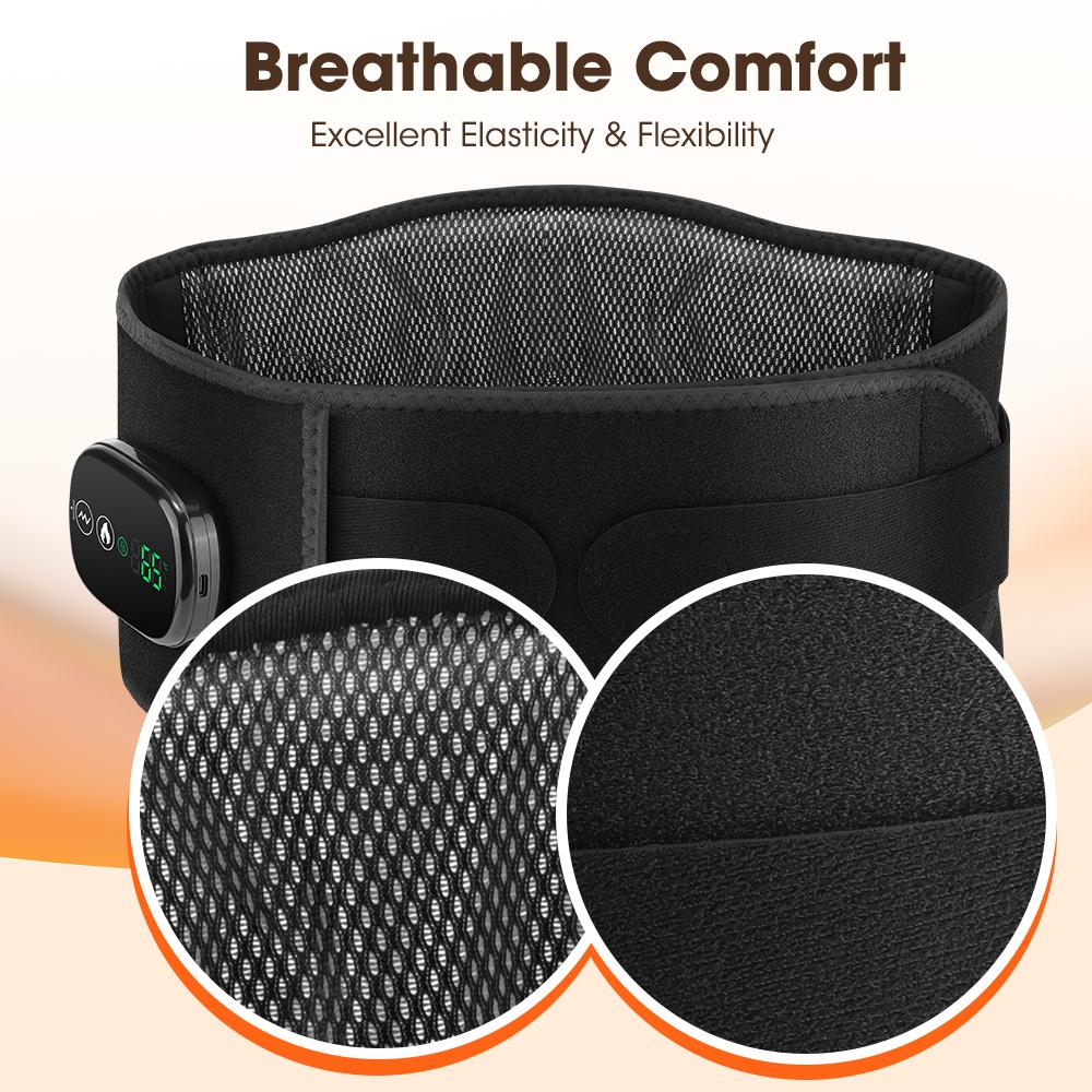 Heated Waist Massager Light Decompression Lumbar Support Belt Blood Circulation Disc Herniation Relief Electric Infrared Pads