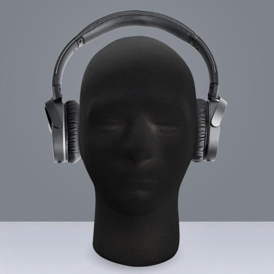 Черный парик из пены, высокий мужской манекен, шиньоны, держатель для дисплея, шляпы, солнцезащитные очки, подставка для наушников, головные уборы, косметика, модель, опора для головы