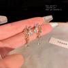 S925 Silver Zircon Flower Butterfly Earrings - Elegant and Versatile Women's Jewelry