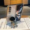 Роскошный прозрачный чехол для телефона Samsung Galaxy Z Fold 7 6 5 4 3 5G Fold7 Fold6 Астронавт Гальванизированный прозрачный чехол с подставкой
