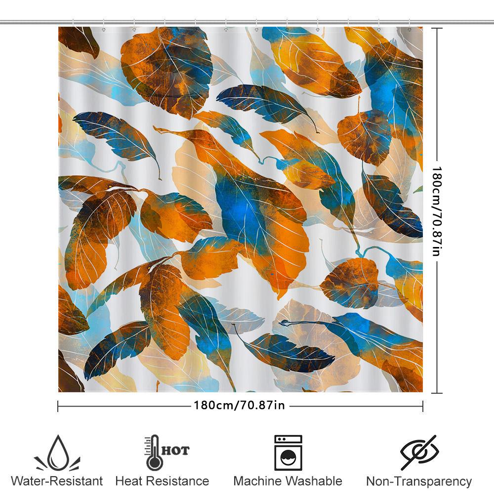 Креативная художественная водонепроницаемая и устойчивая к плесени шторка для душа, современный простой дизайн с рисунком листьев, занавеска для ванной