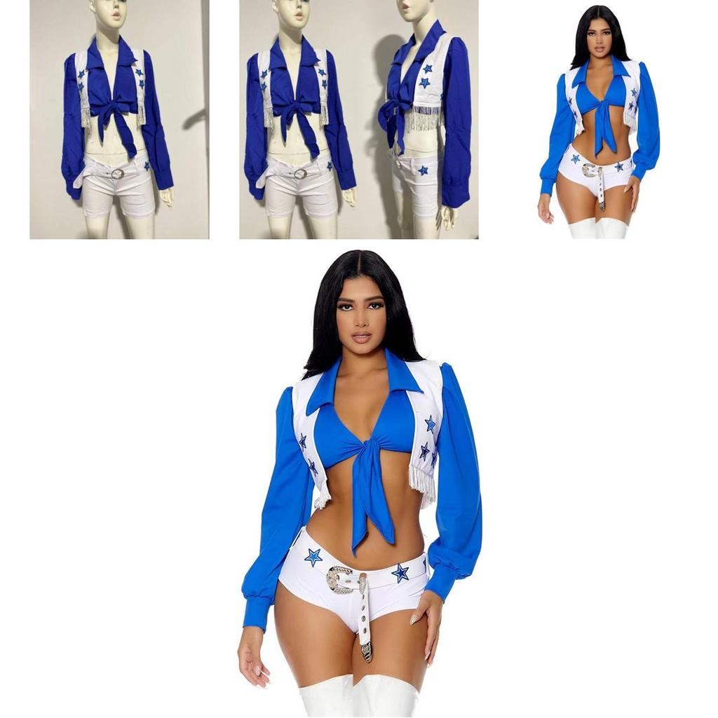Eye-catching Starry Cheerleader Costume For Women Ideal For Halloween And Events