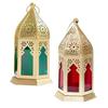 Beautiful Home Decorative Lantern Lamp Candle Holder Hanging Lantern Tealight Holder for Diwali Decorative Metal Candle Holder (Sky Green-Red)