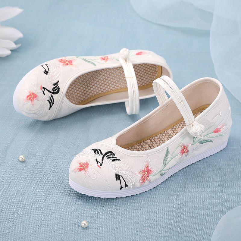 Женская обувь, древние ветровые туфли, обувь ханьфу, старая пекинская тканевая обувь, женская обувь с этнической ветровой вышивкой