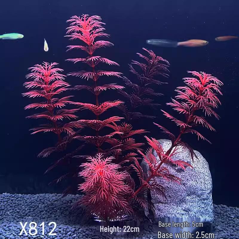Plastic Aquatic Plants for Fish Tank Landscaping, Small Ornaments & Decorations, Sinking for Ecological Interior Landscape.