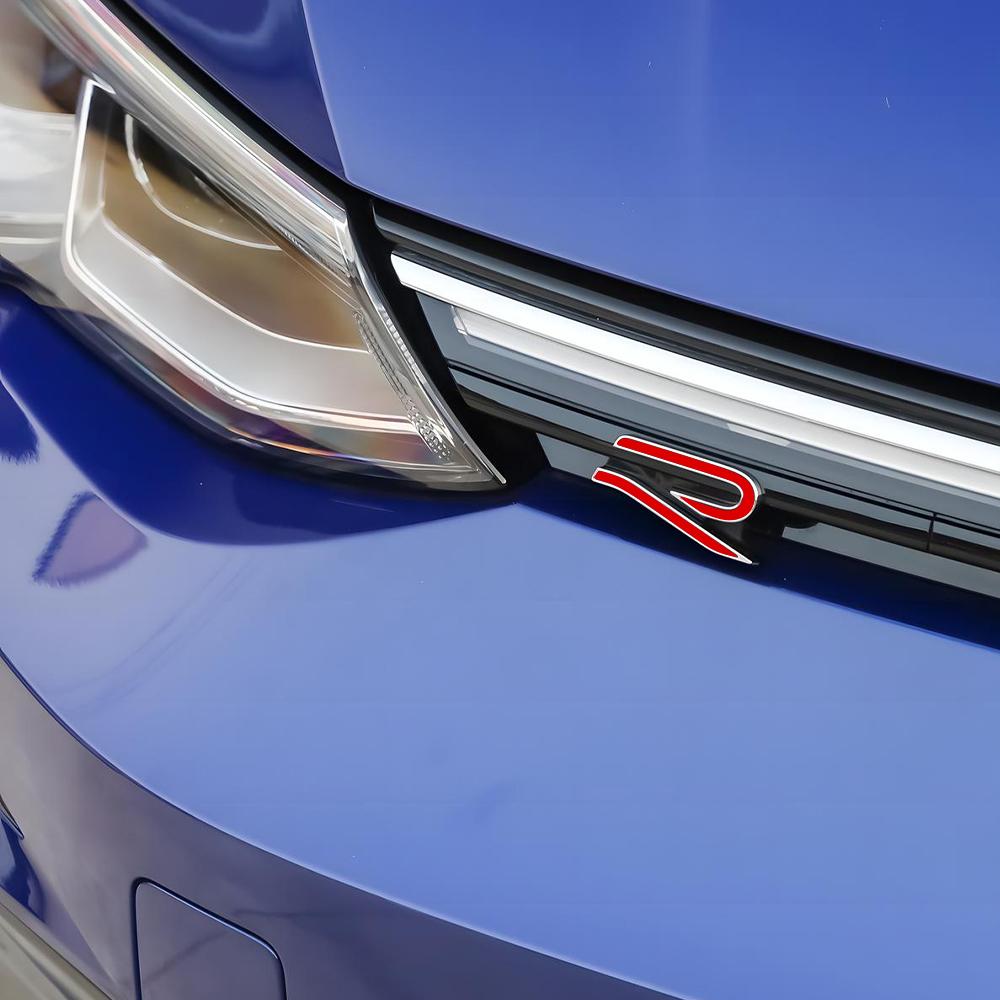 T27Car Hood Front Grille Badge VW New R Logo Sticker Accessories For Volkswagen GTI Golf Polo Tiguan Passat Touareg Magotan Jetta
