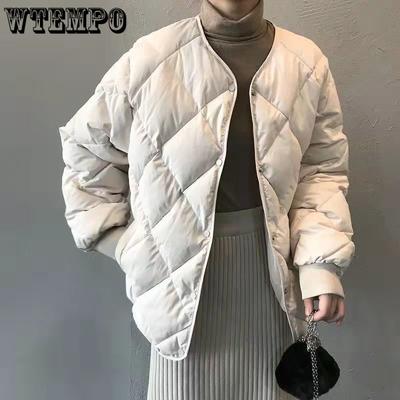 Нижнее белье Хлопковая одежда Женская короткая зимняя одежда Хлопковая куртка с перьями Хлопковая куртка без воротника