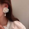 Кружевные цветочные модные сетчатые серьги для девочек, серьги в корейском стиле, модные ювелирные изделия, гвоздики для ушей