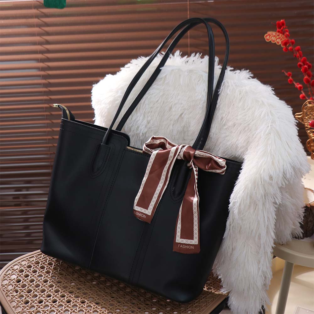 Silk Scarf One Shoulder Bag Korean Style Women Handbag Underarm Bag Tote Bag Shopping