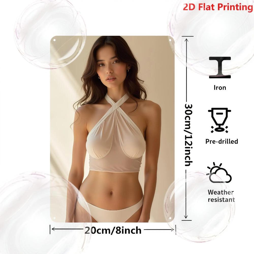 Винтажная металлическая настенная табличка 8x12 дюймов Ретро-арт с изображением женщины для мужской комнаты, декора бара