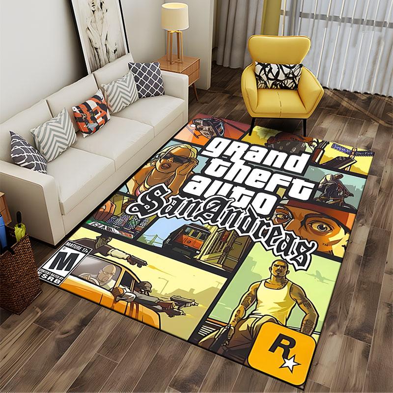 Grand Theft Auto San Andreas подходит в качестве нескользящего коврика для гостиной или дивана в спальне