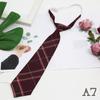 Creative Knot-Free Tie Student Preppy Print Color Plaid Jk Tie