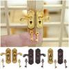 Metal Toy Retro Style Brass Knobs Dollhouse Lock Key Set Miniature Door Handles Mini Furniture Pull